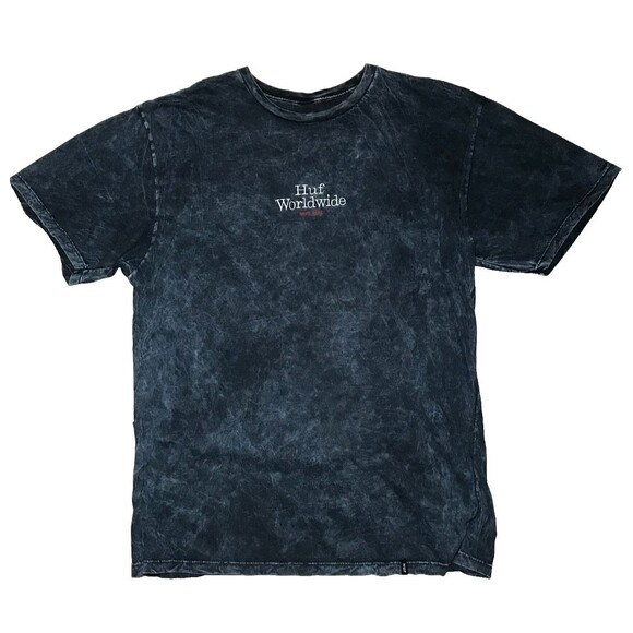 Huf Worldwide T-Shirt  Embroidered Smokey Tie Die Medium - Picture 1 of 1